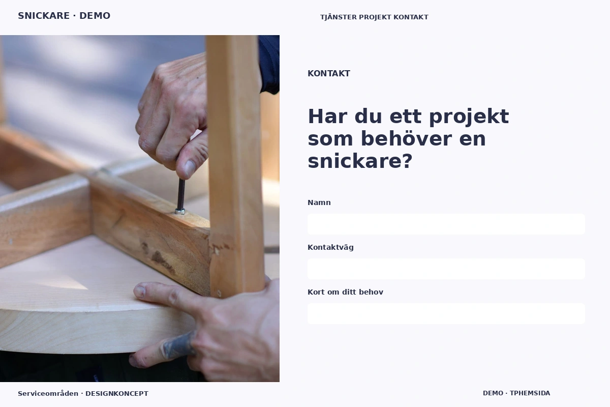 Serviceområden – Kontakt för snickare