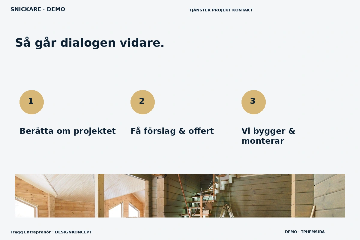 Trygg Entreprenör – Så fungerar dialogen för snickare