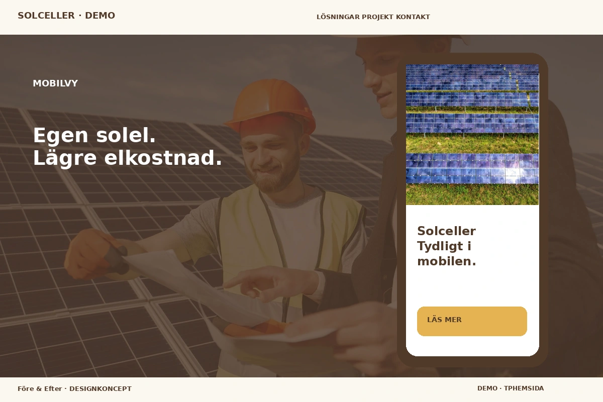 Före & Efter – Mobilvy för solceller