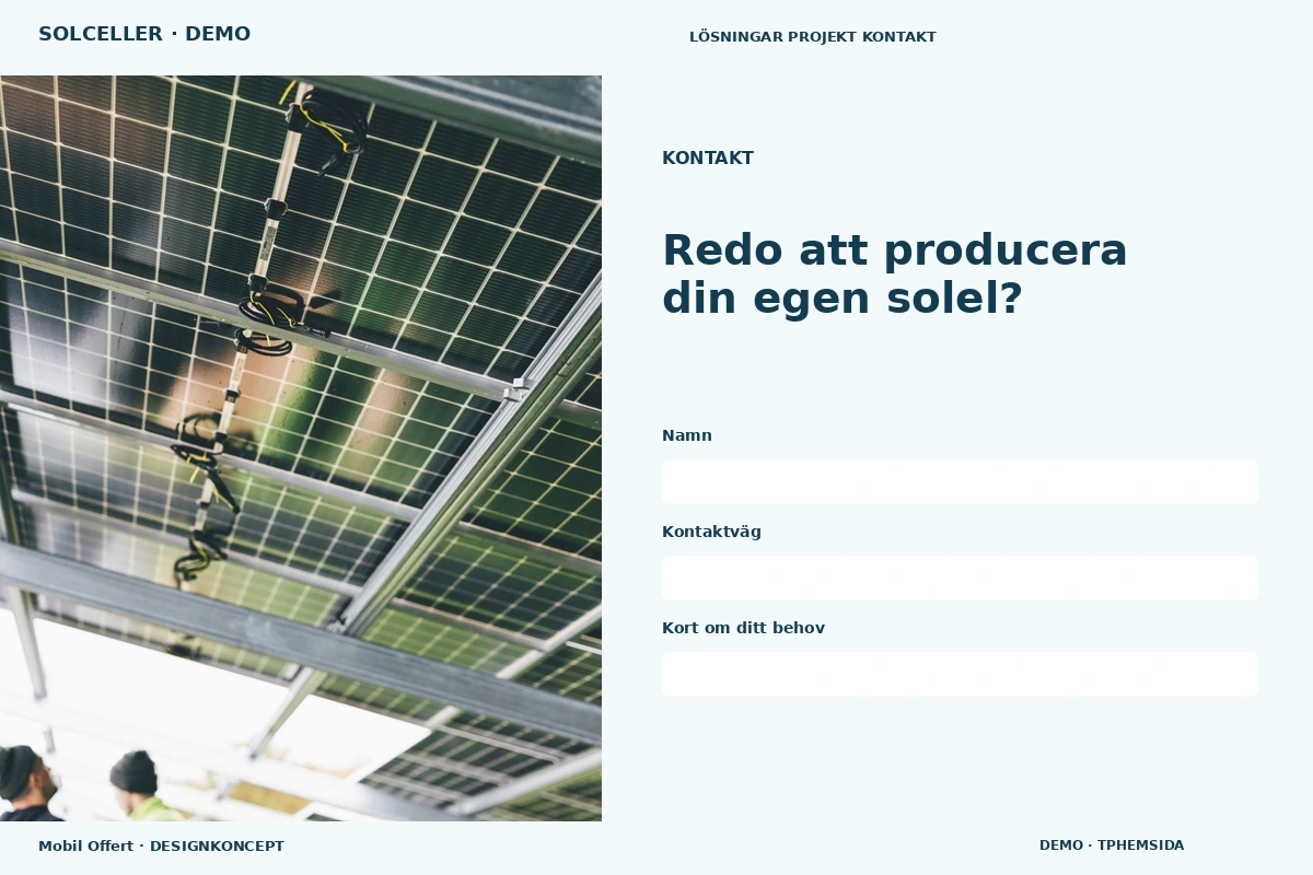 Mobil Offert – Kontakt för solceller
