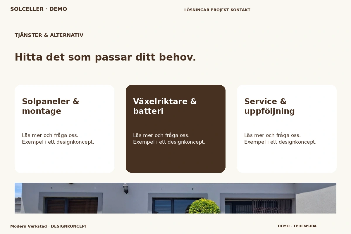 Modern Verkstad – Tjänster & alternativ för solceller
