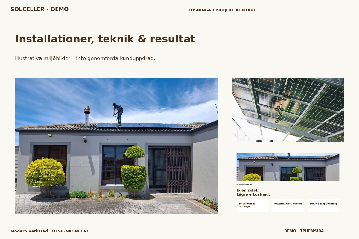Modern Verkstad – Installationer, teknik & resultat för solceller