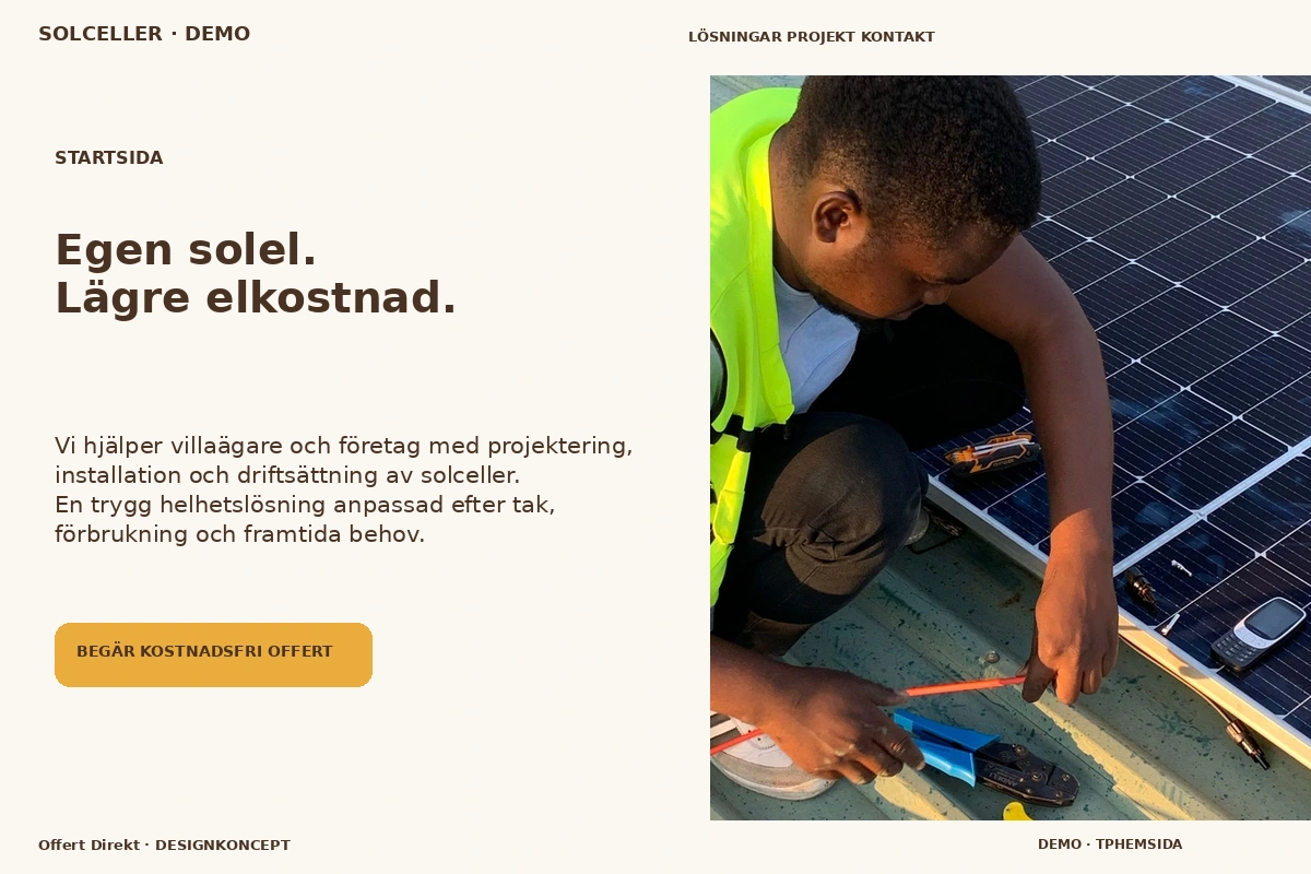 Offert Direkt – Startsida för solceller