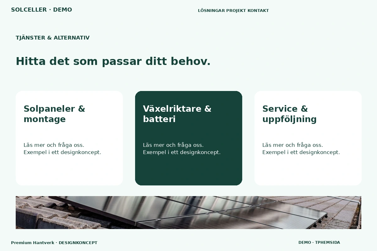 Premium Hantverk – Tjänster & alternativ för solceller