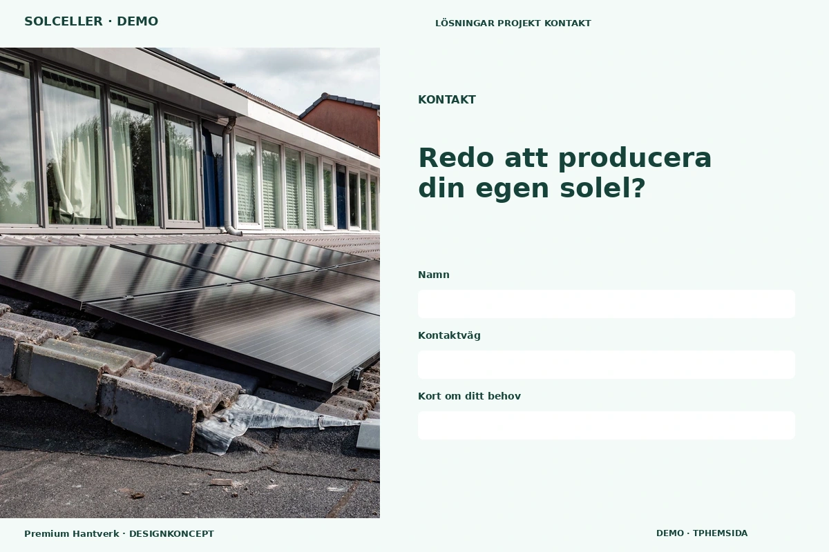 Premium Hantverk – Kontakt för solceller