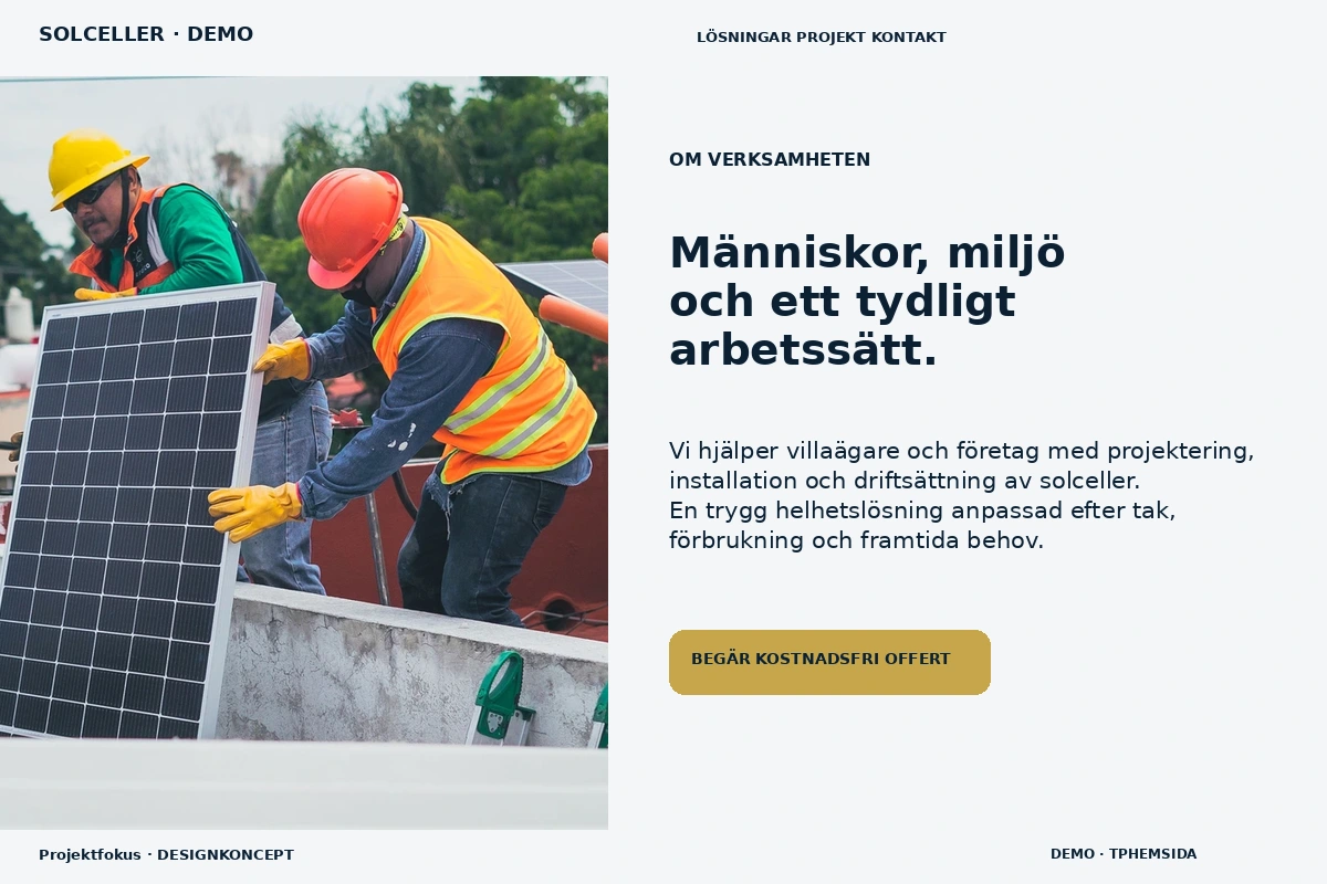 Projektfokus – Om verksamheten för solceller