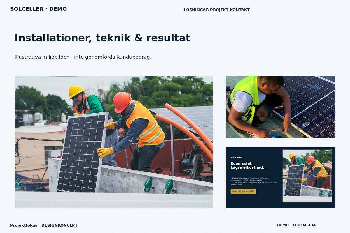 Projektfokus – Installationer, teknik & resultat för solceller