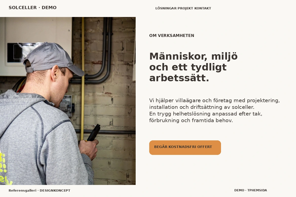 Referensgalleri – Om verksamheten för solceller