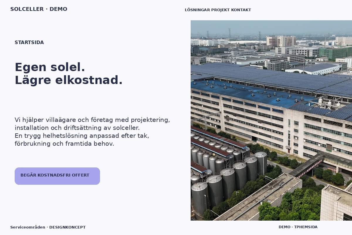 Serviceområden – Startsida för solceller