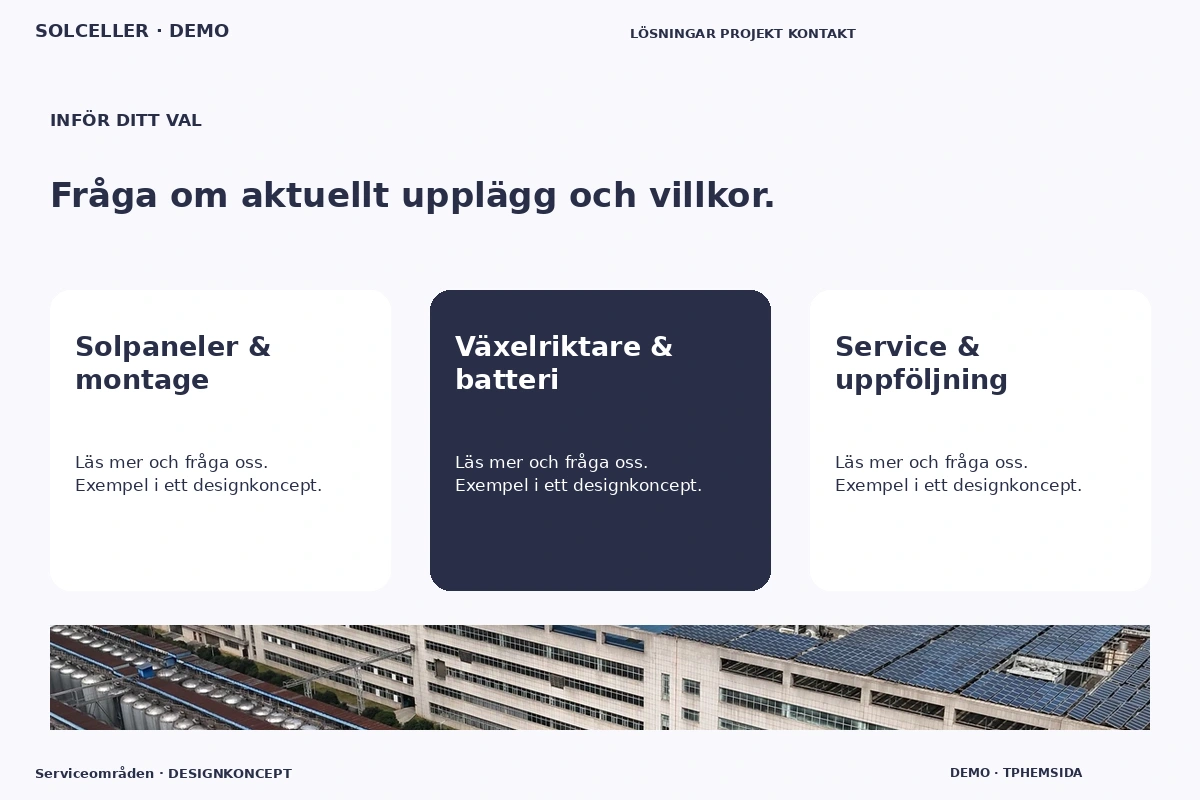 Serviceområden – Alternativ & villkor för solceller