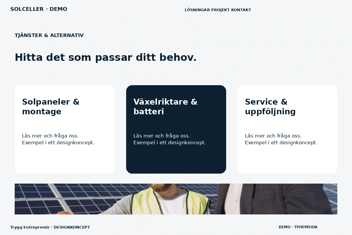 Trygg Entreprenör – Tjänster & alternativ för solceller