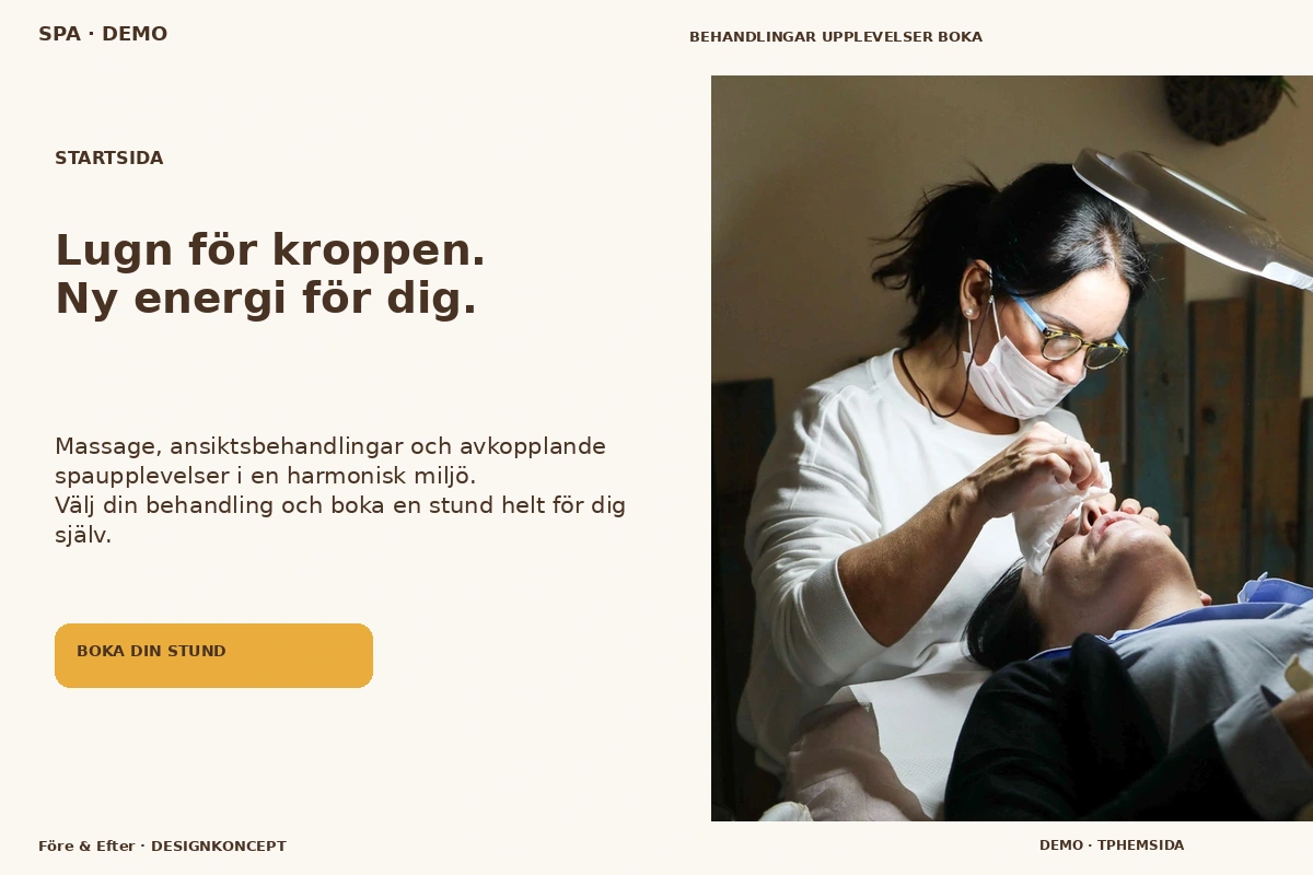 Före & Efter – Startsida för spa