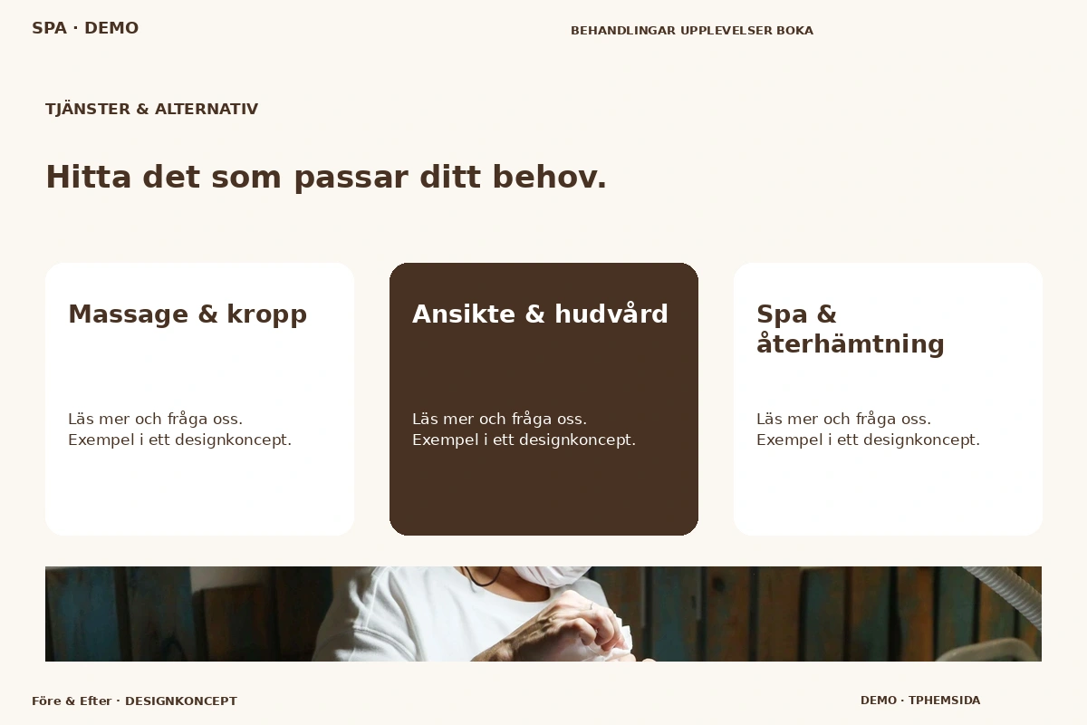 Före & Efter – Tjänster & alternativ för spa