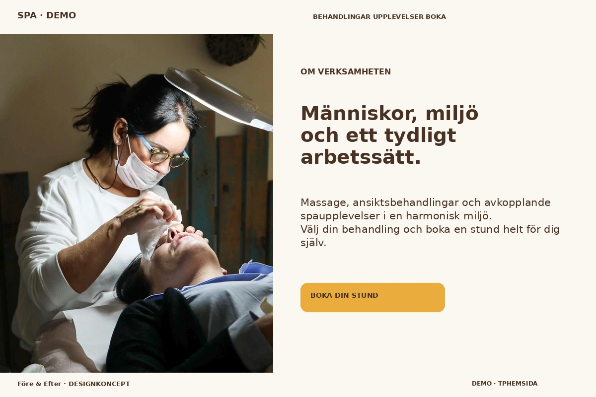 Före & Efter – Om verksamheten för spa