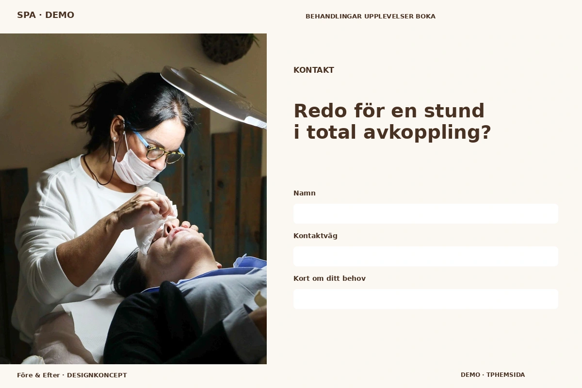 Före & Efter – Kontakt för spa