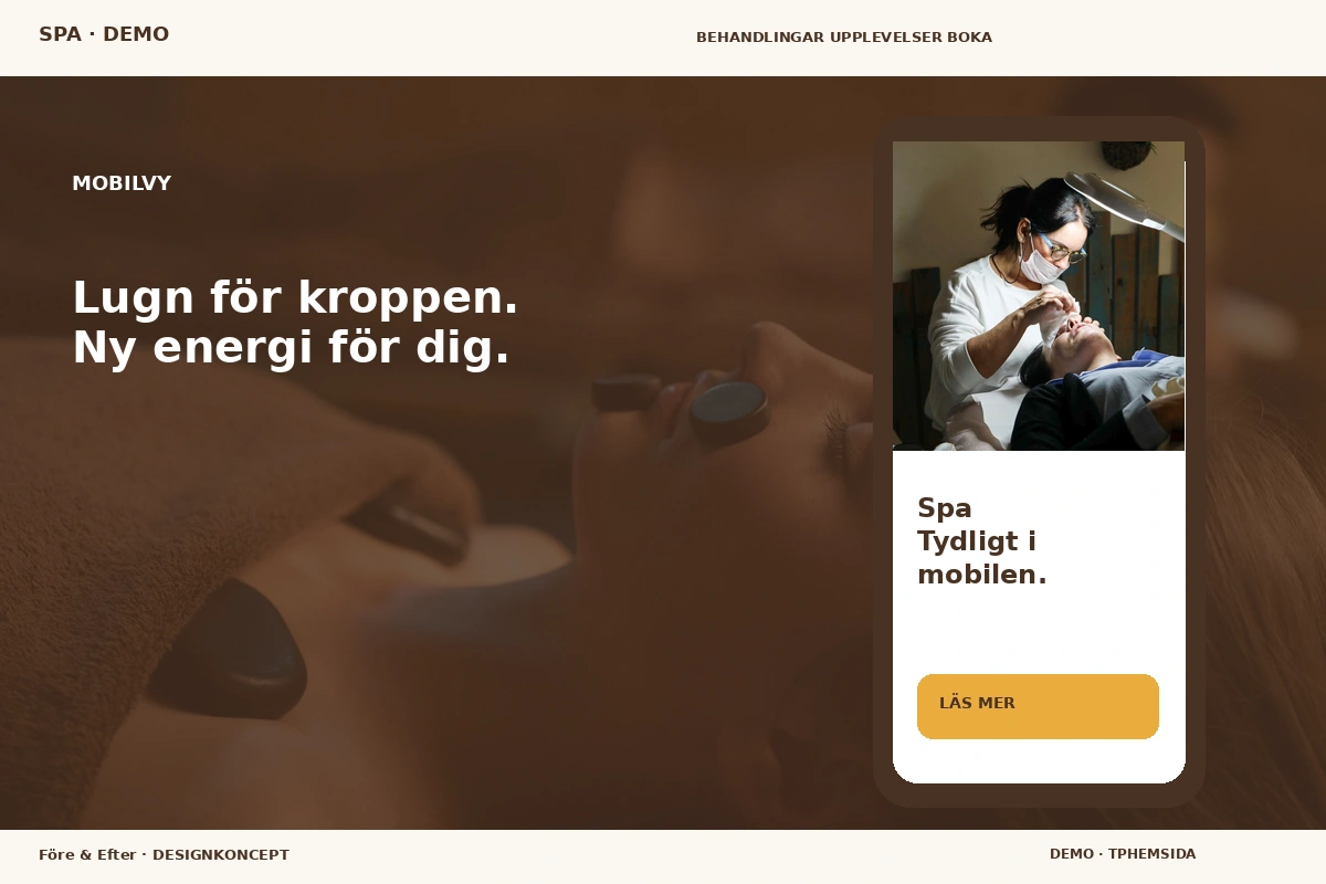 Före & Efter – Mobilvy för spa