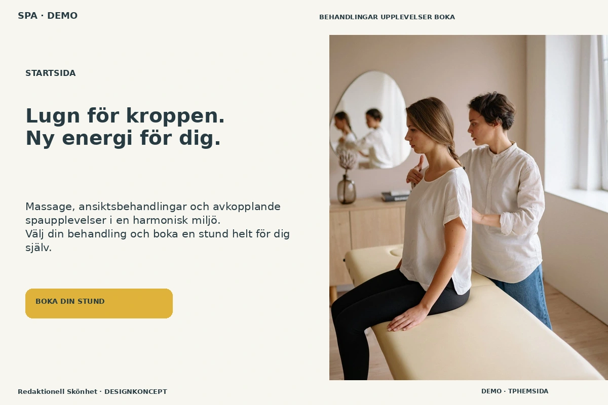 Redaktionell Skönhet – Startsida för spa