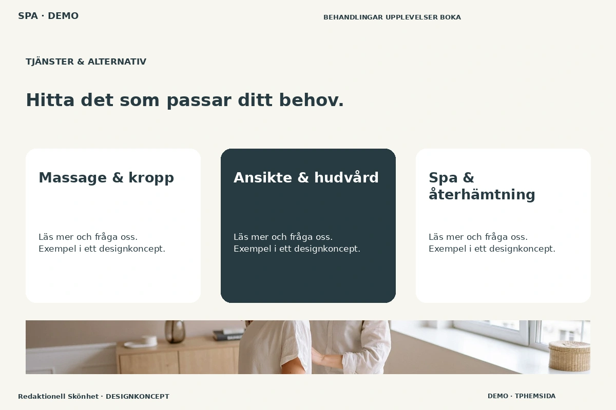 Redaktionell Skönhet – Tjänster & alternativ för spa