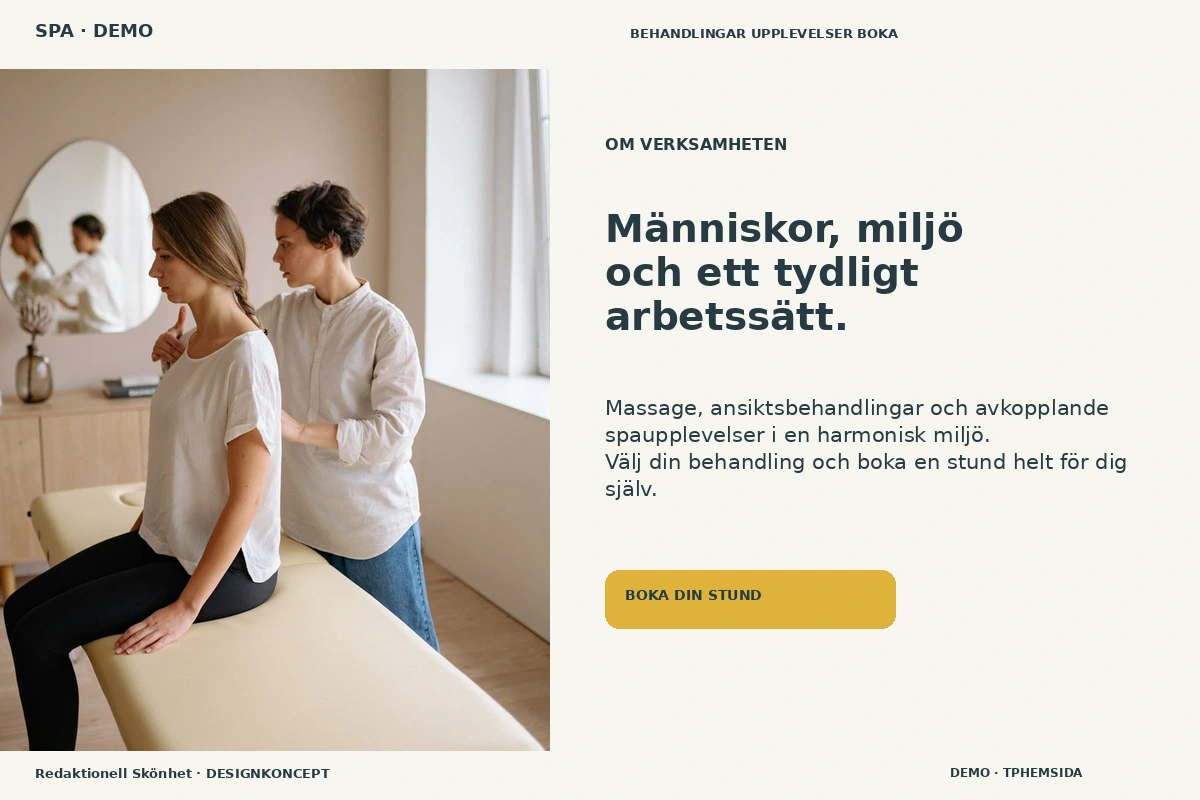Redaktionell Skönhet – Om verksamheten för spa