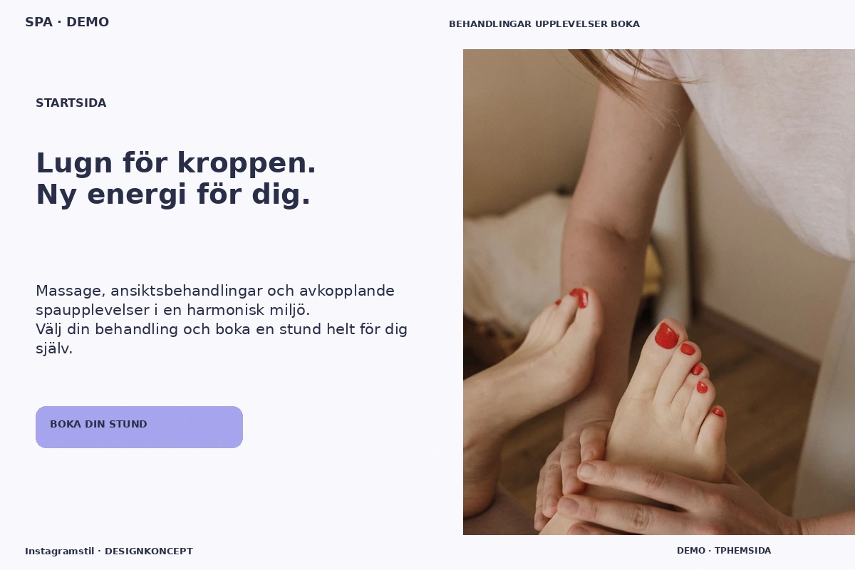 Instagramstil – Startsida för spa