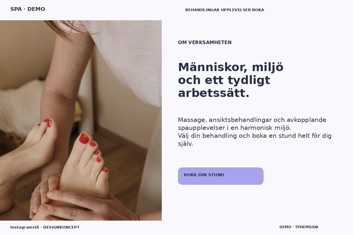 Instagramstil – Om verksamheten för spa