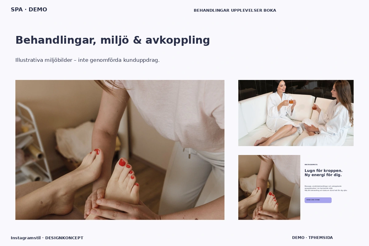 Instagramstil – Behandlingar, miljö & avkoppling för spa