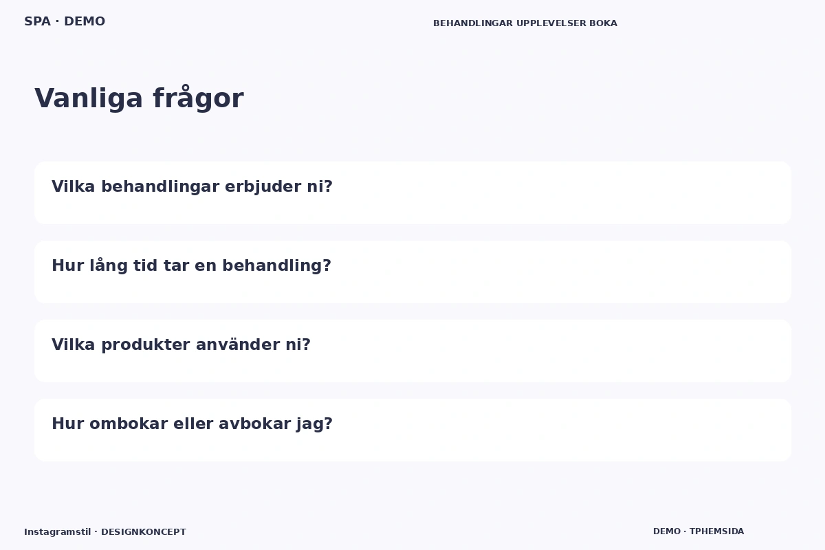 Instagramstil – Vanliga frågor för spa