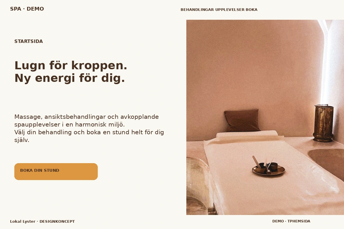 Lokal Lyster – Startsida för spa