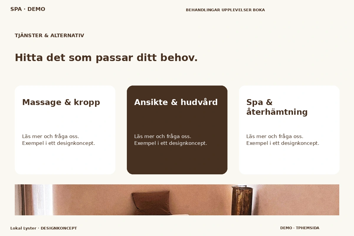 Lokal Lyster – Tjänster & alternativ för spa