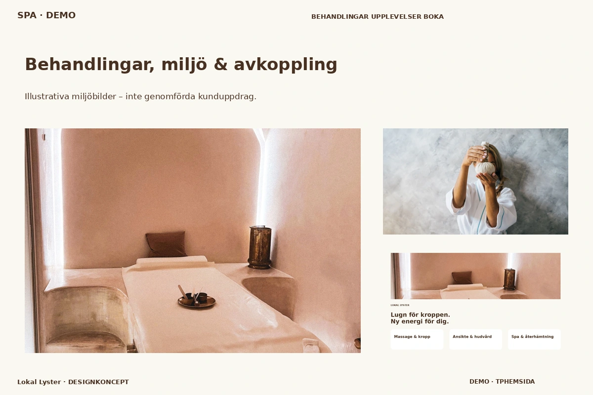 Lokal Lyster – Behandlingar, miljö & avkoppling för spa