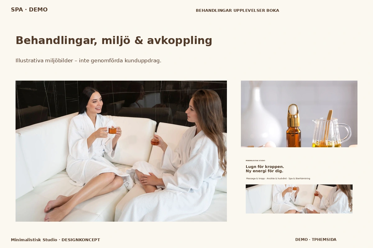 Minimalistisk Studio – Behandlingar, miljö & avkoppling för spa