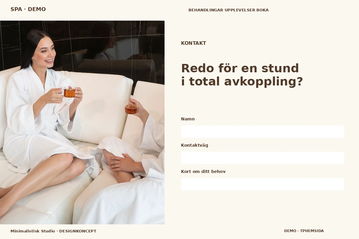 Minimalistisk Studio – Kontakt för spa