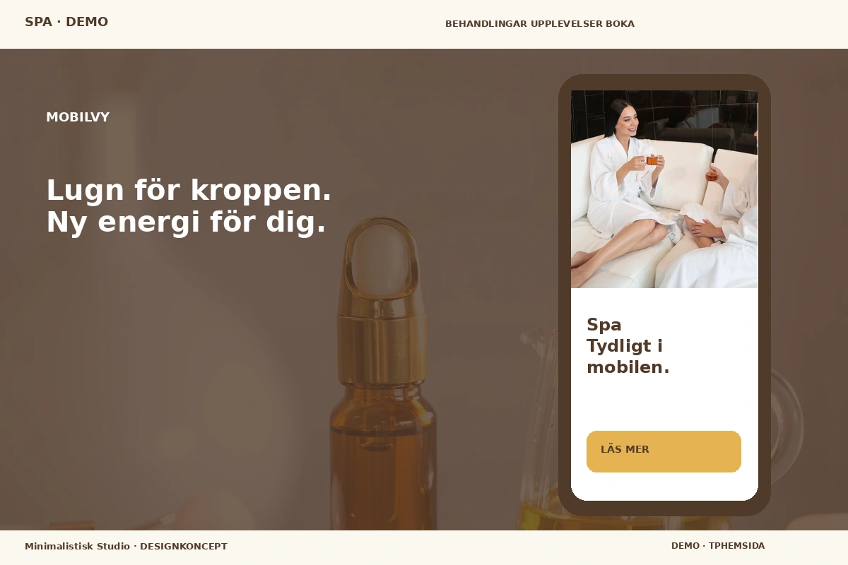 Minimalistisk Studio – Mobilvy för spa