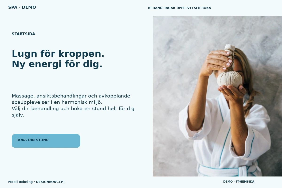 Mobil Bokning – Startsida för spa
