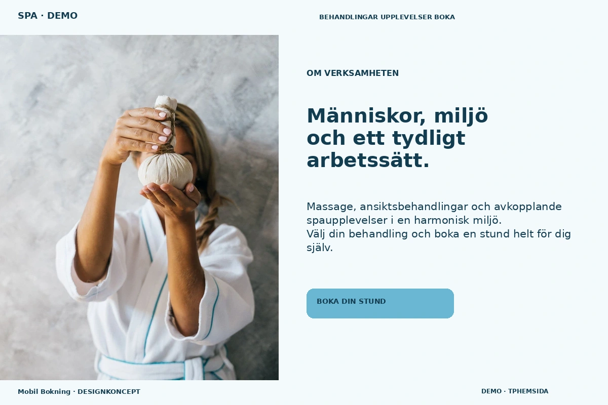Mobil Bokning – Om verksamheten för spa