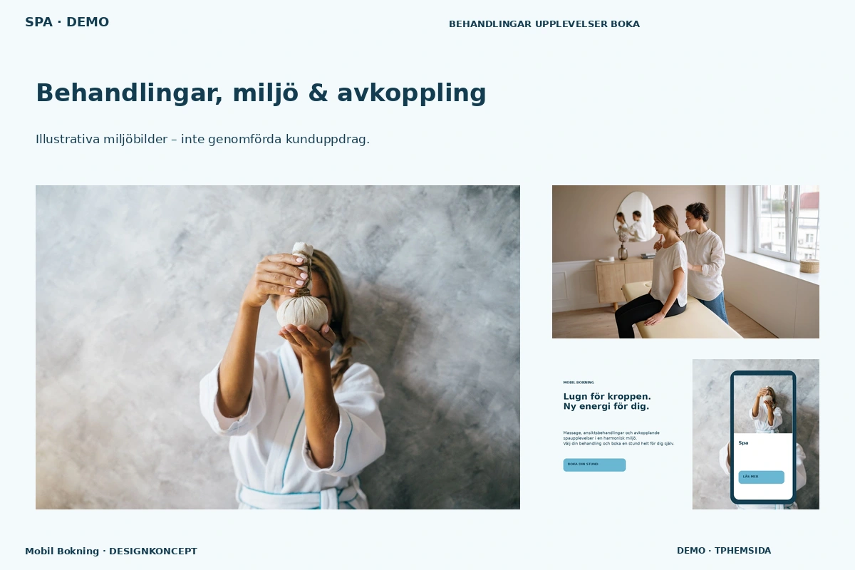 Mobil Bokning – Behandlingar, miljö & avkoppling för spa