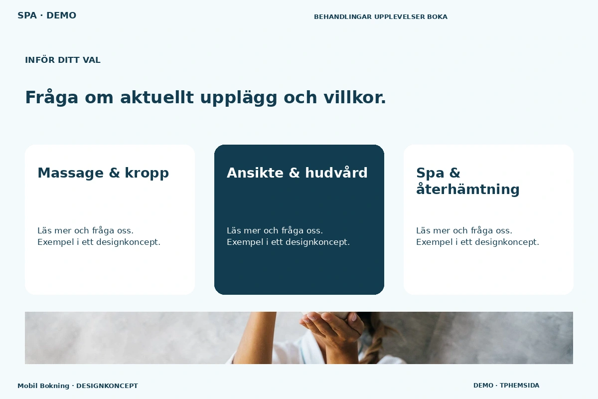 Mobil Bokning – Alternativ & villkor för spa