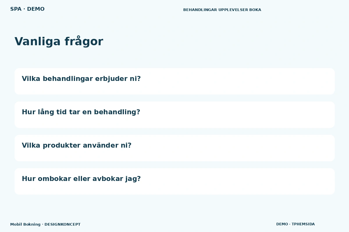 Mobil Bokning – Vanliga frågor för spa