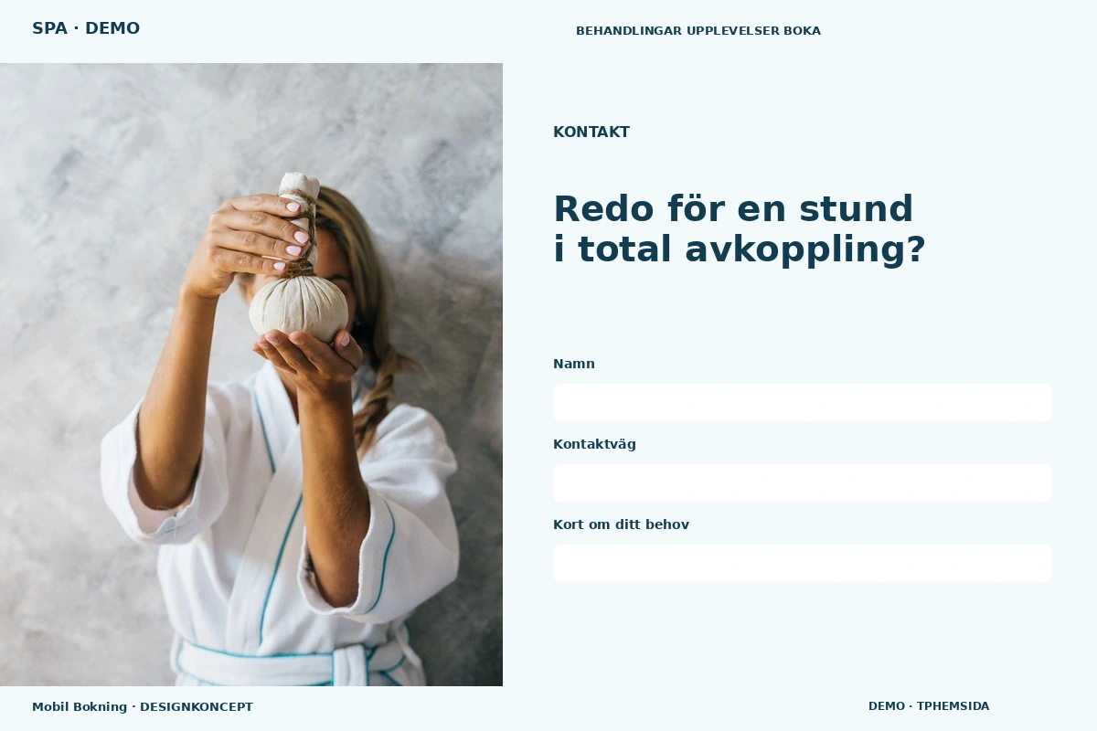 Mobil Bokning – Kontakt för spa