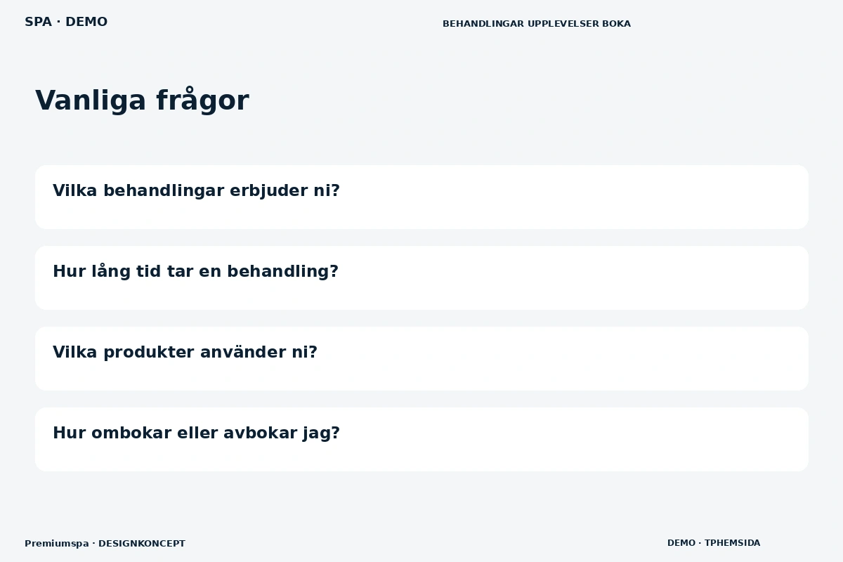 Premiumspa – Vanliga frågor för spa