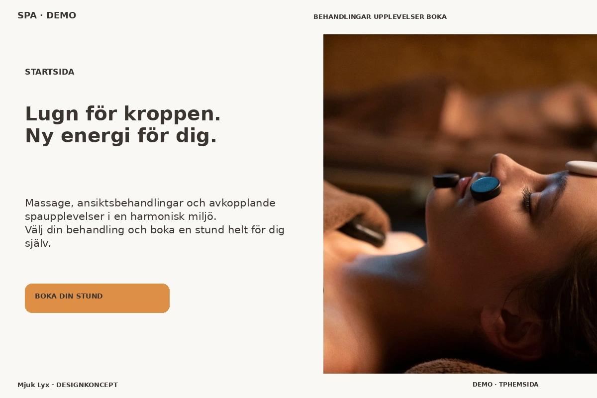 Mjuk Lyx – Startsida för spa