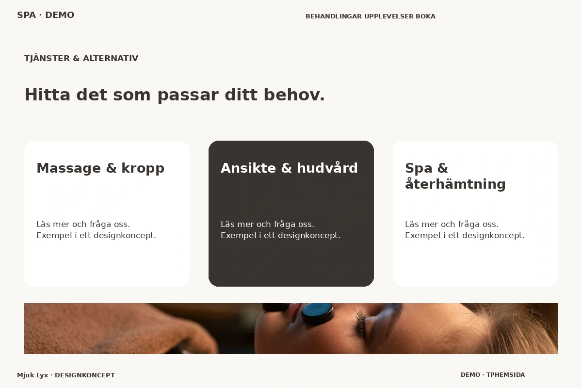 Mjuk Lyx – Tjänster & alternativ för spa