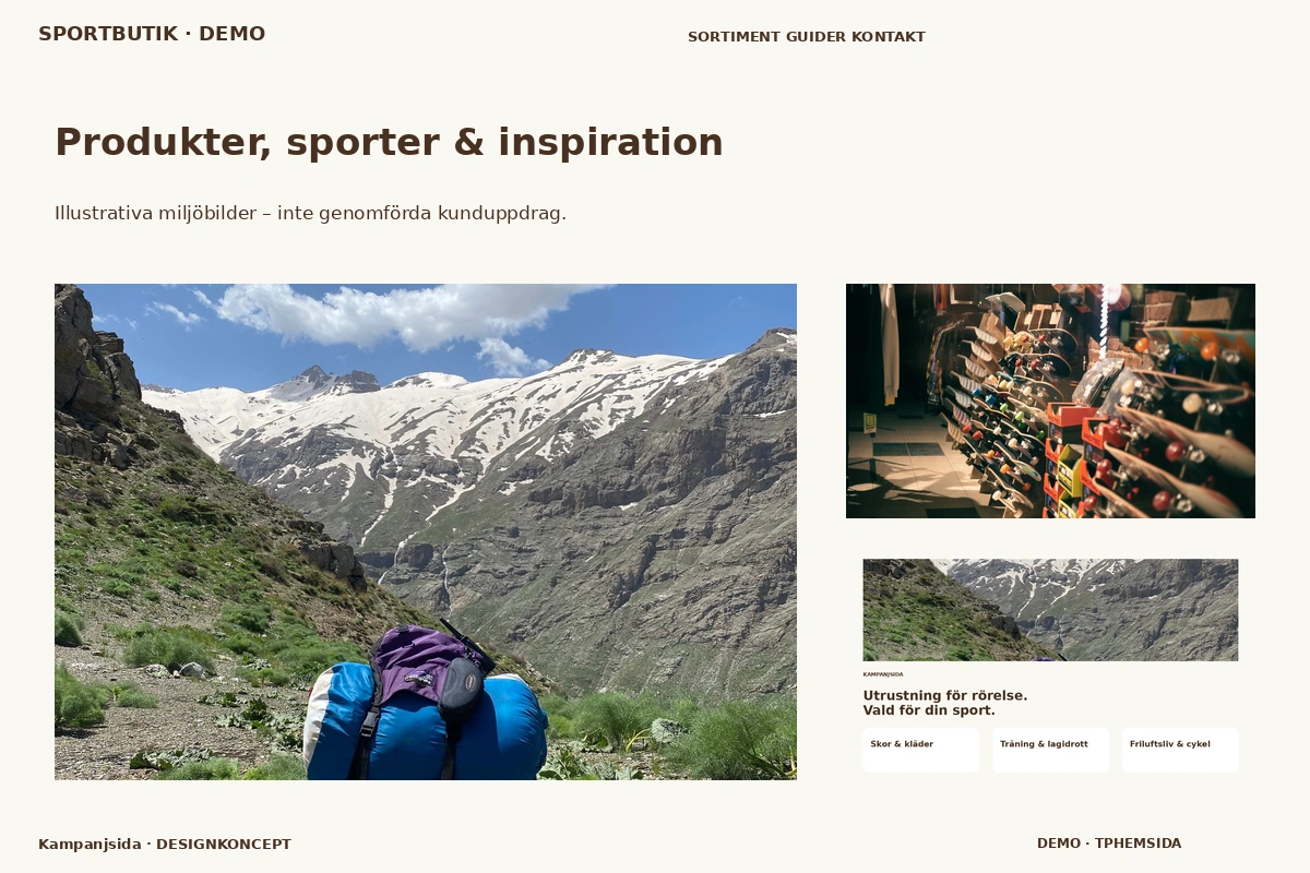 Kampanjsida – Produkter, sporter & inspiration för sportbutik