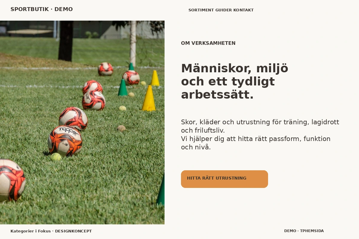 Kategorier i Fokus – Om verksamheten för sportbutik
