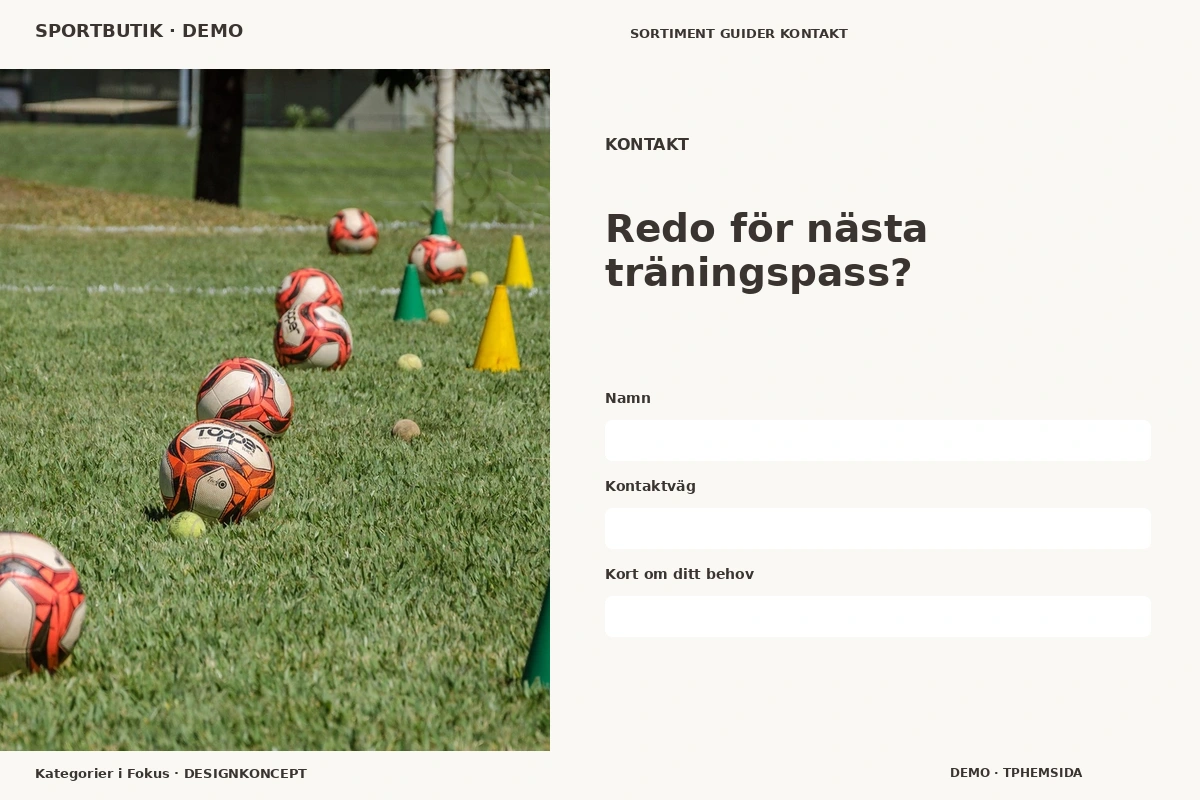 Kategorier i Fokus – Kontakt för sportbutik