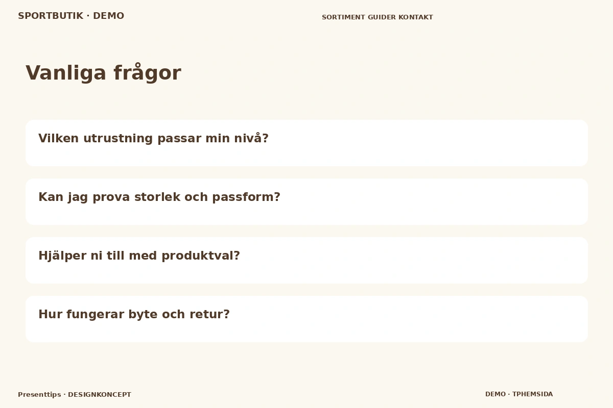 Presenttips – Vanliga frågor för sportbutik