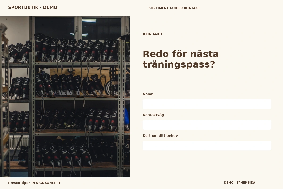 Presenttips – Kontakt för sportbutik