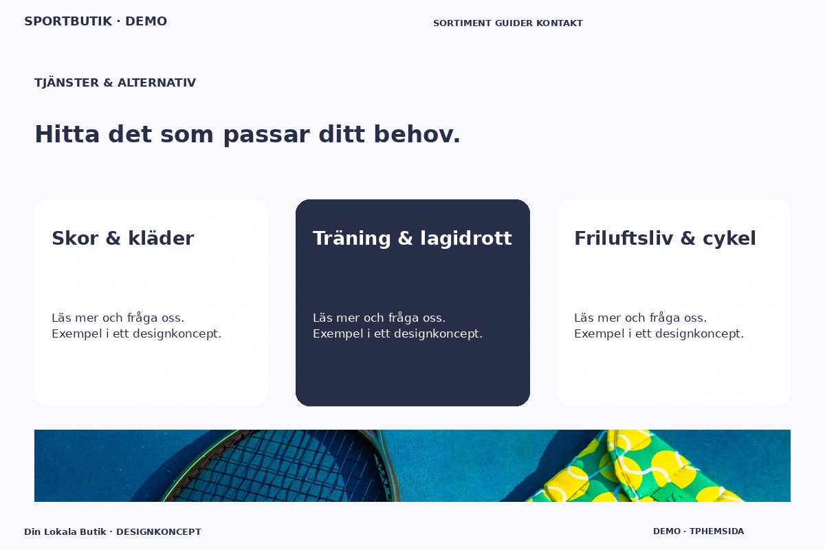 Din Lokala Butik – Tjänster & alternativ för sportbutik