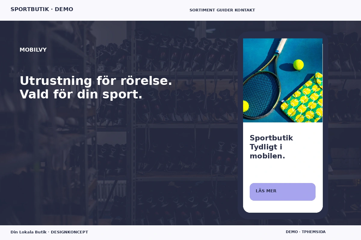 Din Lokala Butik – Mobilvy för sportbutik