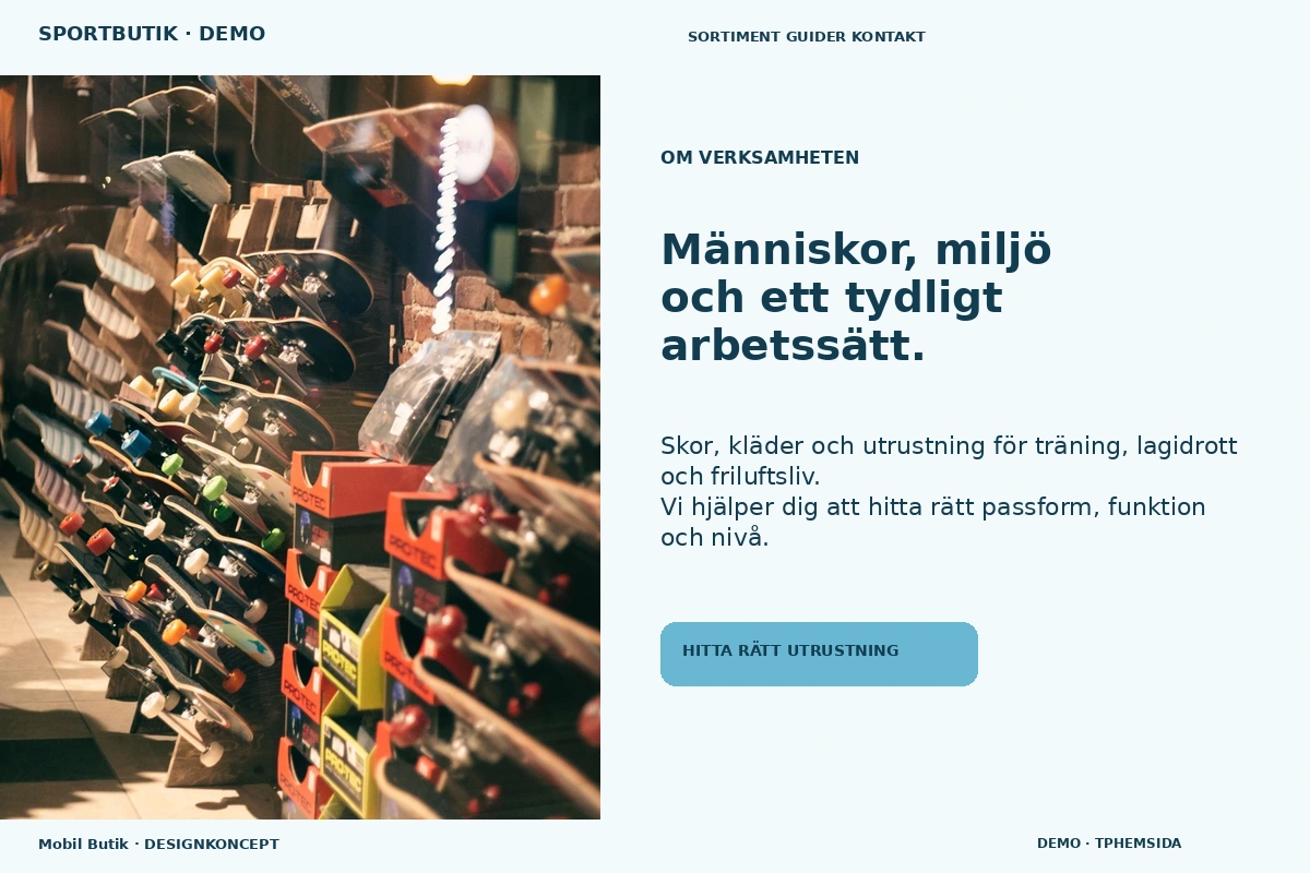 Mobil Butik – Om verksamheten för sportbutik